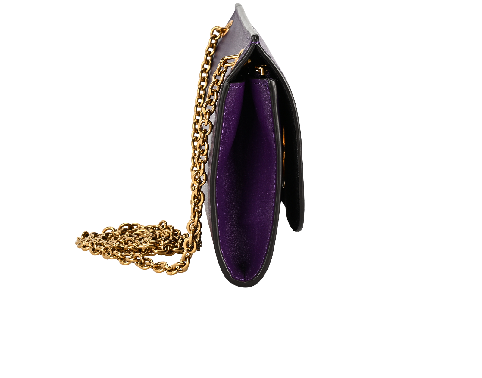 Amberley Clutch, &pound;295, Handbags, Purple, Leather, Side view